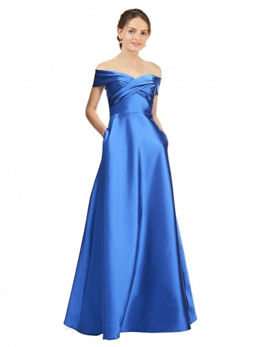 Wholesale Long Satin Sleeveless Evening Dresses Canada