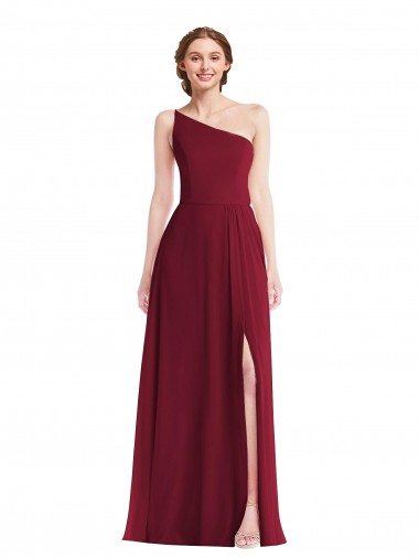 Wholesale Long Soft Chiffon Sleeveless Burgundy Maxi Evening Dress Canada