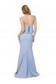 Long Stretch Crepe Sleeveless Low Back Light Sky Blue Formal Evening Gowns