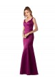 Long Satin Sleeveless Open Back Merlot Sexy Evening Dress